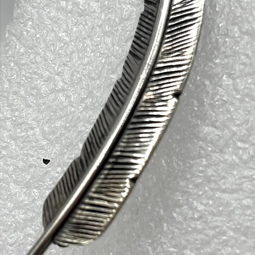 Sterling Silver Feather Brooch Intricate  Brooch with Vintage Artisanal Design
